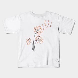 Corgi Flower Fly Dandelion Funny Dog Lover Kids T-Shirt